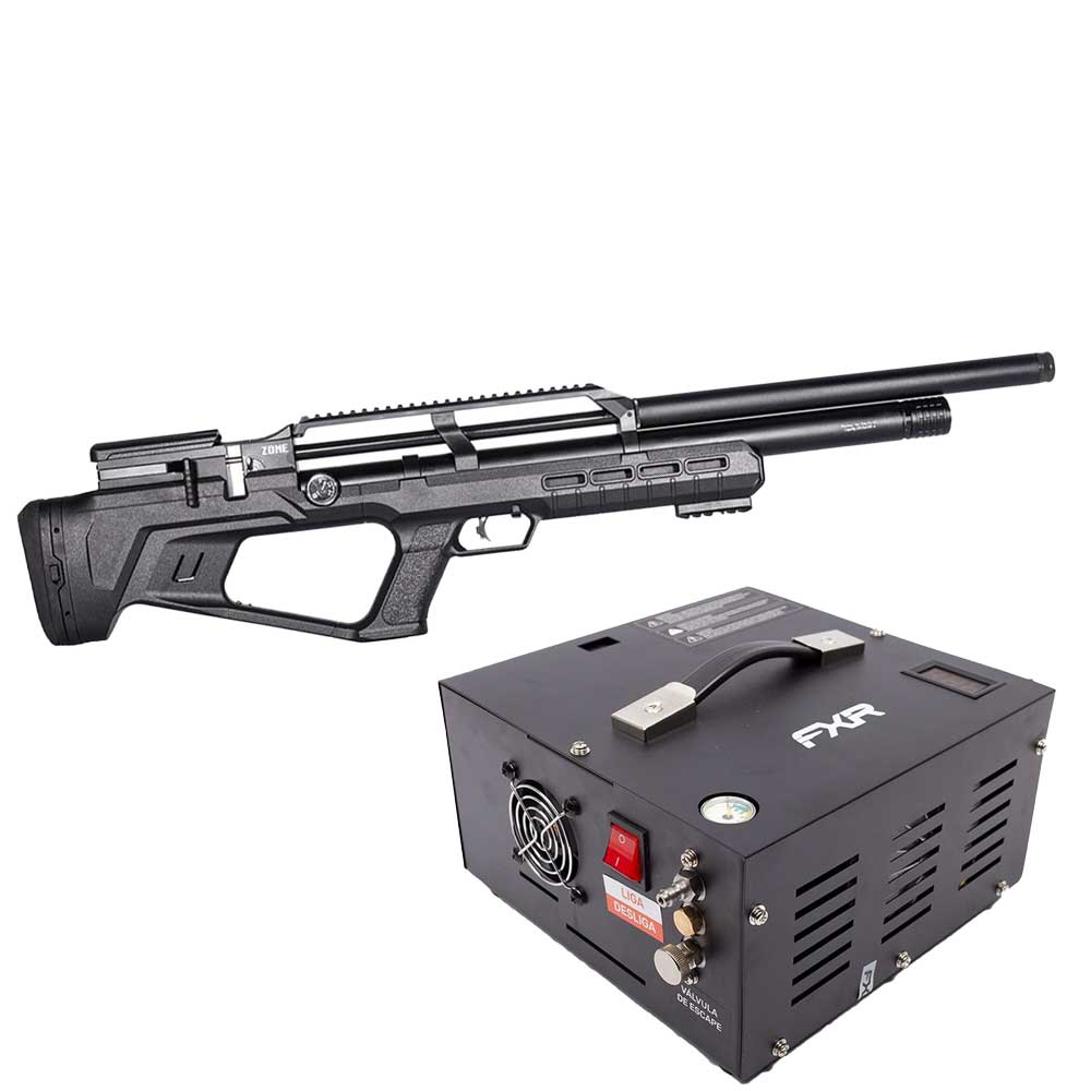 Carabina PCP MAX 1 HP 120 Joules 5.5mm Artemis + Compressor Portátil Compacto PCP Trivolt 12v