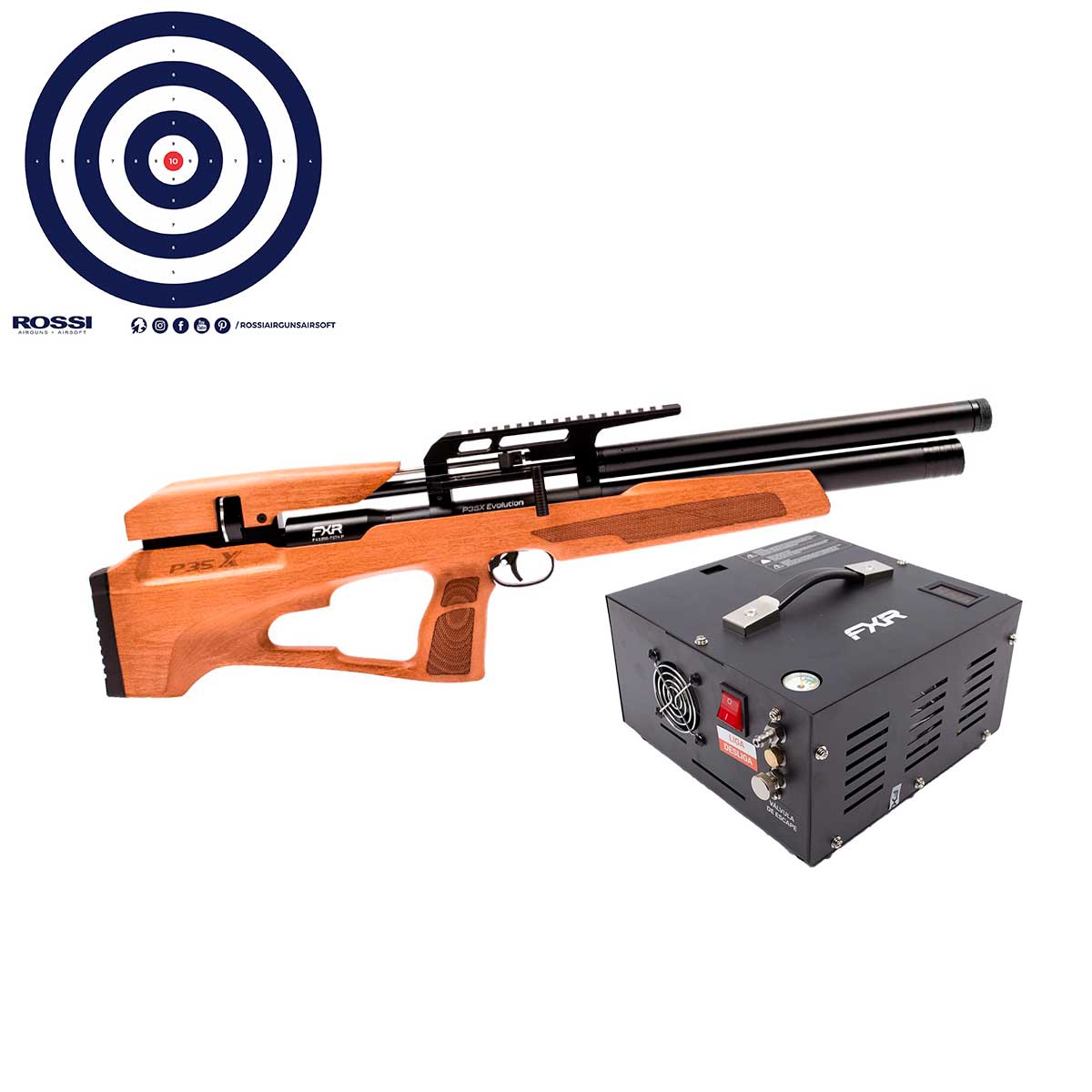 Carabina PCP P35X Revolution Artemis 5.5mm + Compressor Tuxing + Alvos