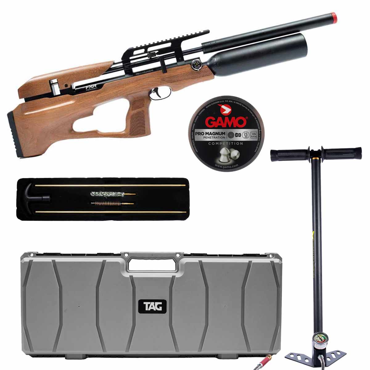 Carabina PCP P35XB Evolution HC Artemis 5.5mm + Case Rígido + Bomba Manual + 250Un Chumbinho + Kit Limpeza