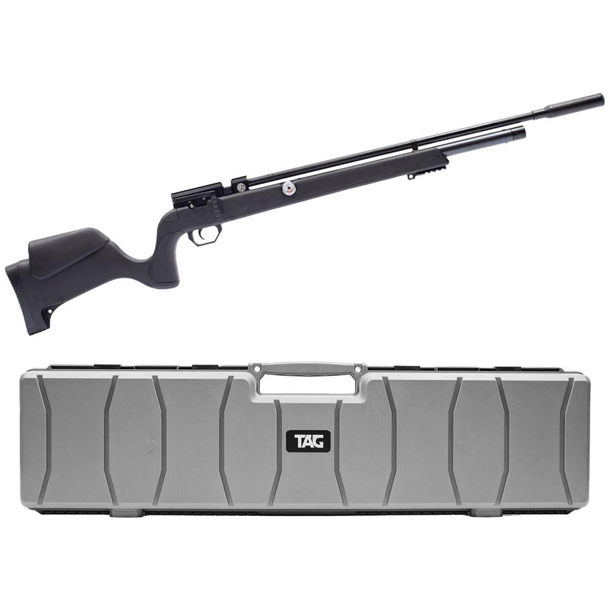 Carabina PCP Rossi Outlander Black 6.35mm Alto Fluxo + Case Rígido Defense 120
