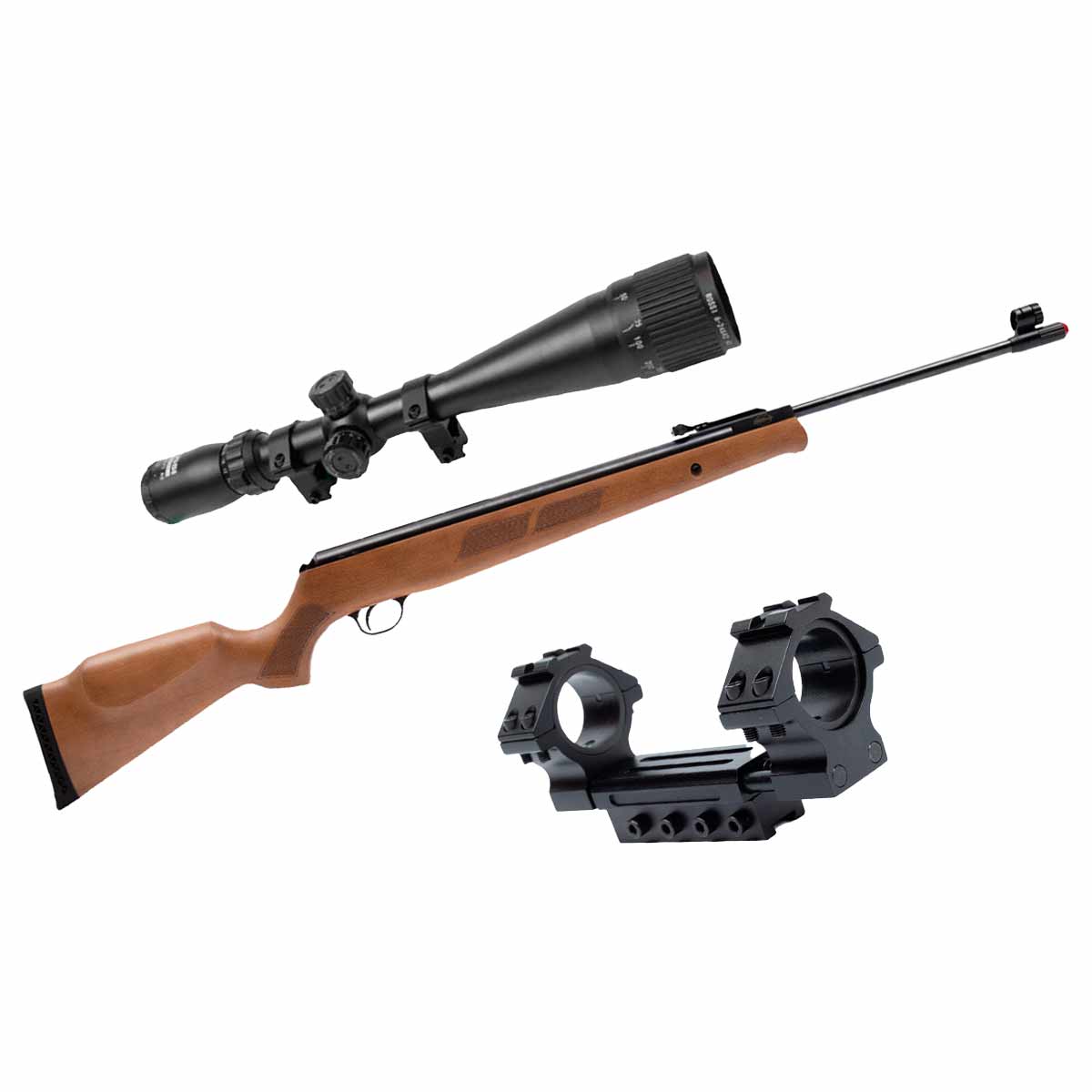 Carabina Rossi Black Bear 6.35mm + Mount Absorcao + Luneta 6-24x42AO 11mm