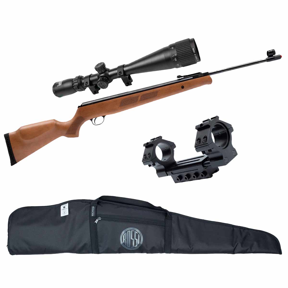 Carabina Rossi Black Bear 6.35mm + Mount Absorcao + Luneta 6-24x42AO + Capa Rossi
