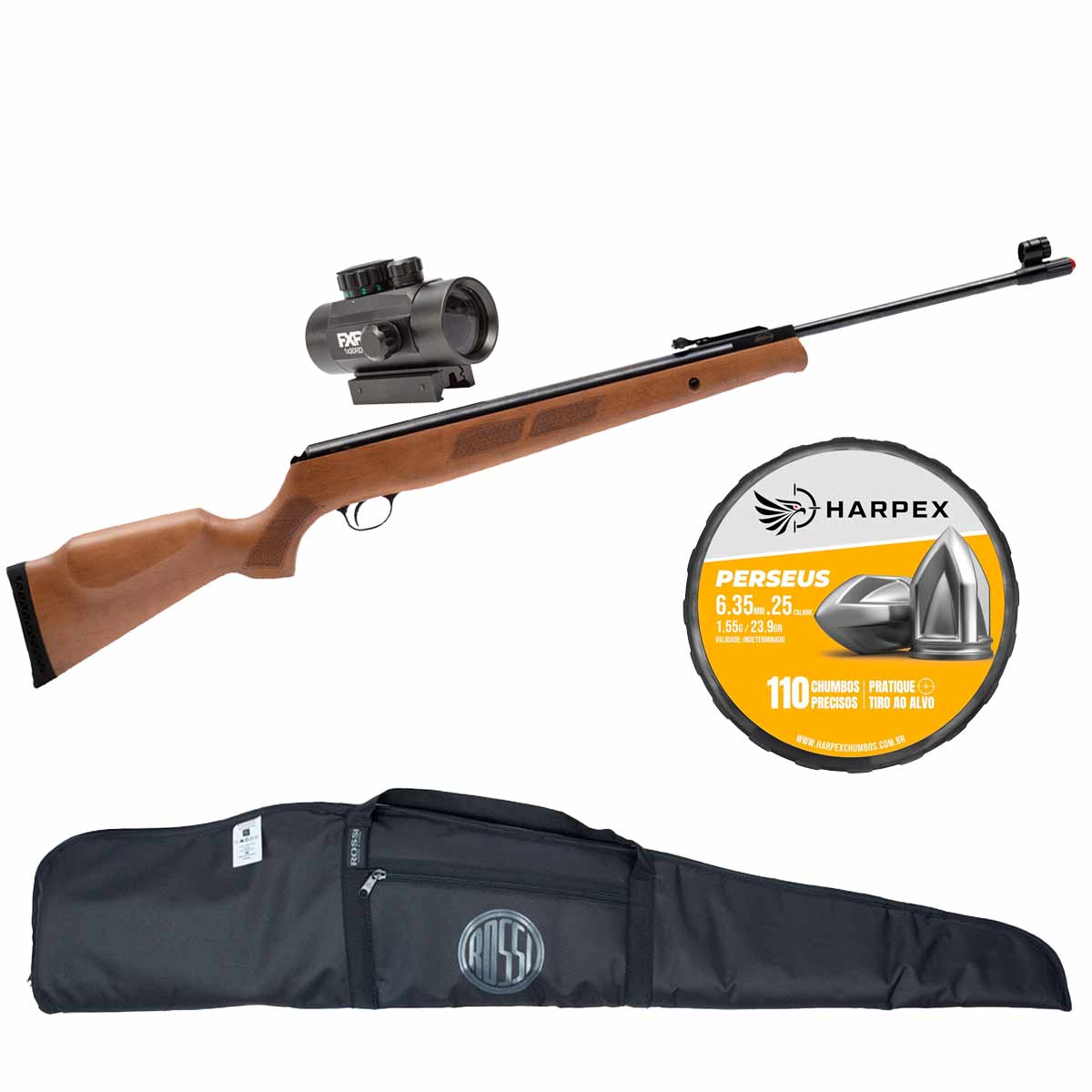 Carabina Rossi Black Bear 6.35mm + Red Dot 1x30 + Capa + Chumbinho