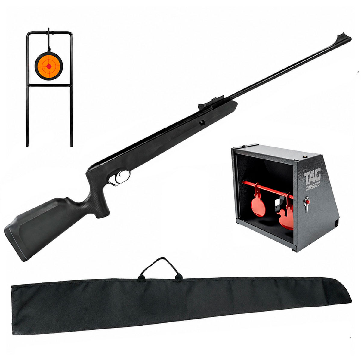 Carabina Naja 5.5mm Nitro TAG + Alvo Coletor Swing Duplo e Pêndulo + Capa