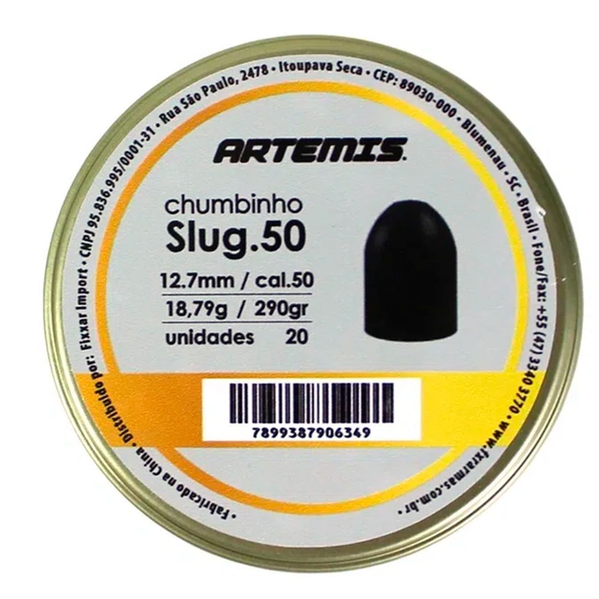 Chumbinho Artemis Slug .50 20Un 290gr