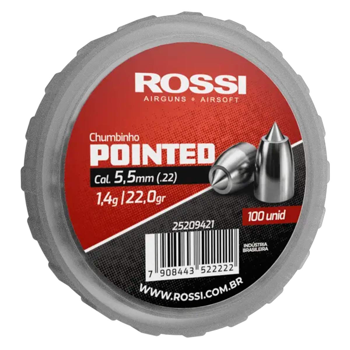 Chumbinho Rossi Slug Pointed 5.5mm 100Un