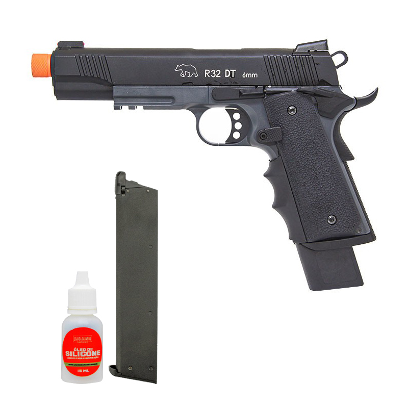 Pistola Airsoft GBB 1911 R32 DarkStorm + Magazine | LojaDaCarabina