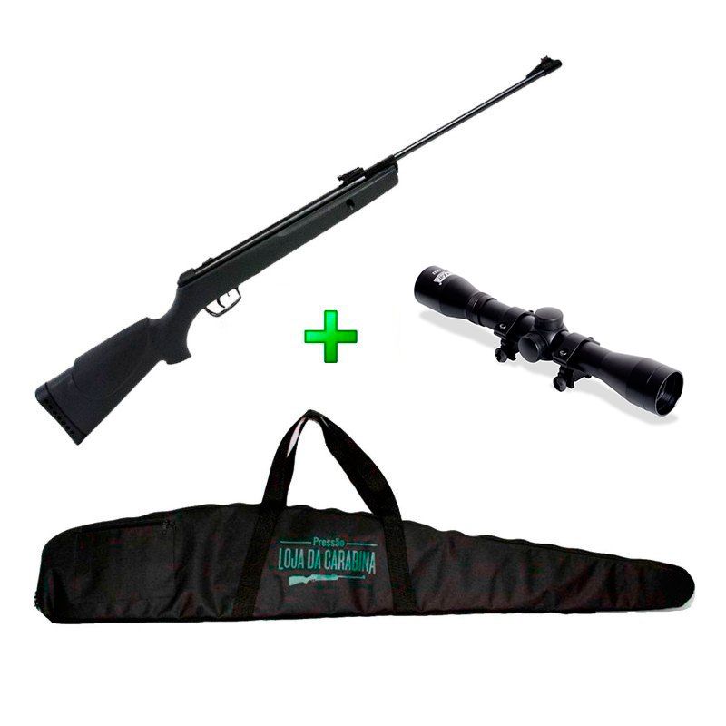 Carabina de Pressão Gamo Big Cat 1000 - 4.5mm + Luneta + Capa