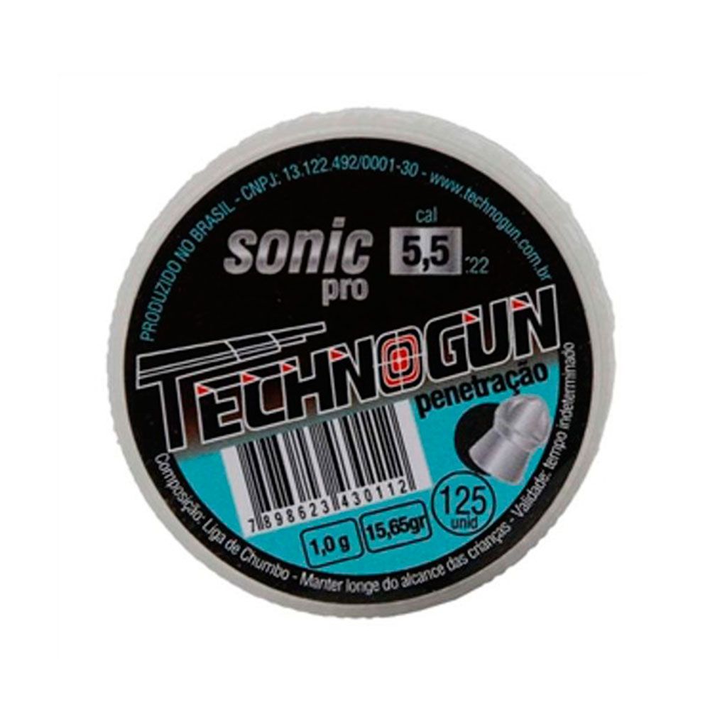 Chumbinho Technogun Sonic Pro 5,5mm 125 Unidades