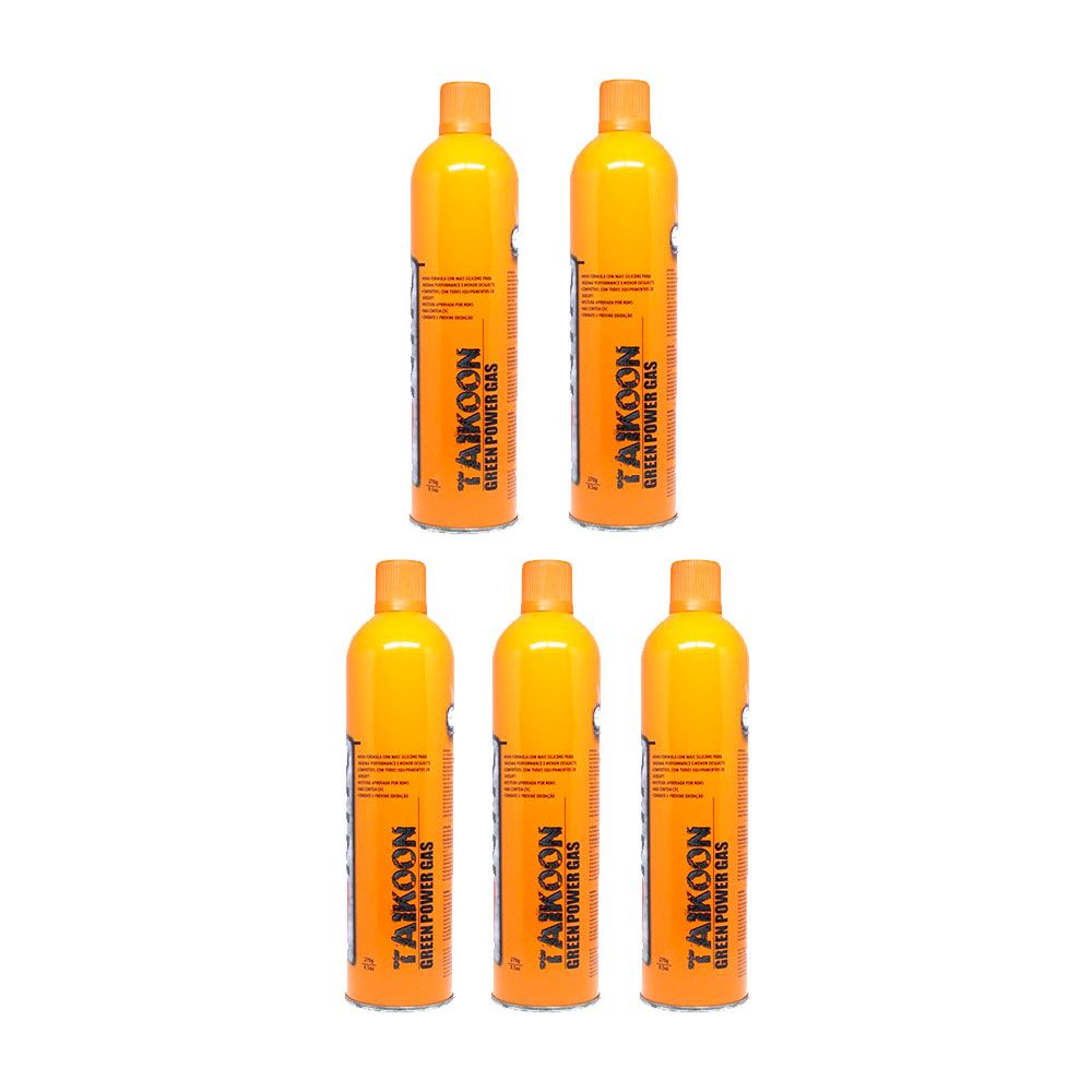 Combo Cilindro Taikoon Green Gás para Airsoft - 5 Unidades