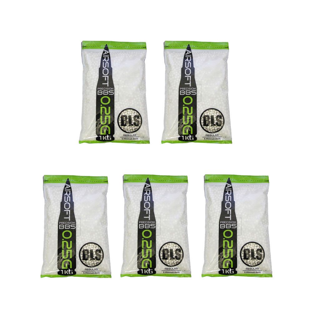 Airsoft BBs 0.25g BBs BLS Perfect Kit 5 Pacotes 20000 Un