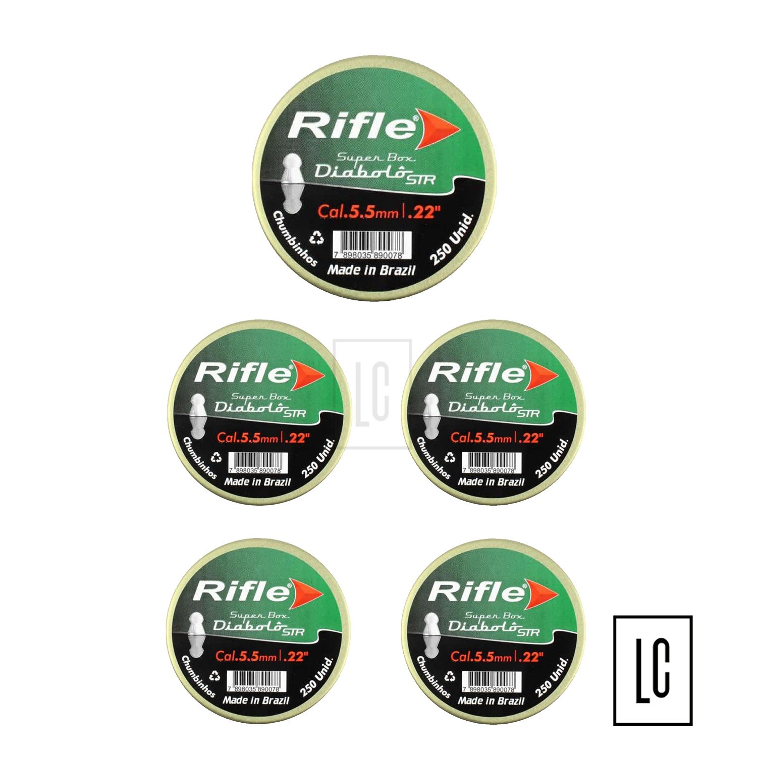 Kit Chumbinho Rifle Diabolô STR Super Box 5,5mm 250 Unidades - 5 Latas