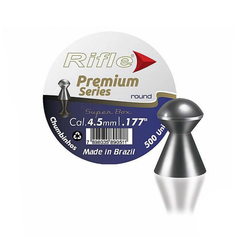 Chumbinho Rifle Premium Series Round SB 4,5mm 500 Unidades