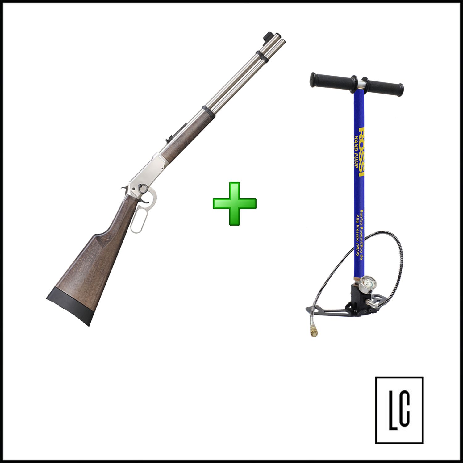Carabina de Pressão PCP Walther Lever Action - 4,5mm + Bomba Manual Rossi
