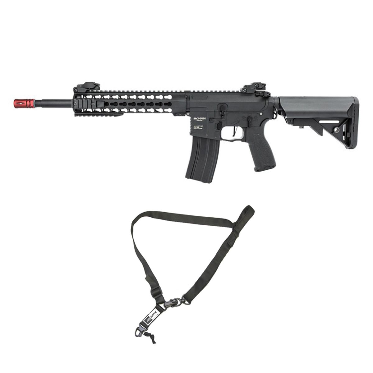 Rifle Airsoft AR15 Neptune Keymod 10" + Bandoleira 2 pontas MS2 Sling Triad NTK