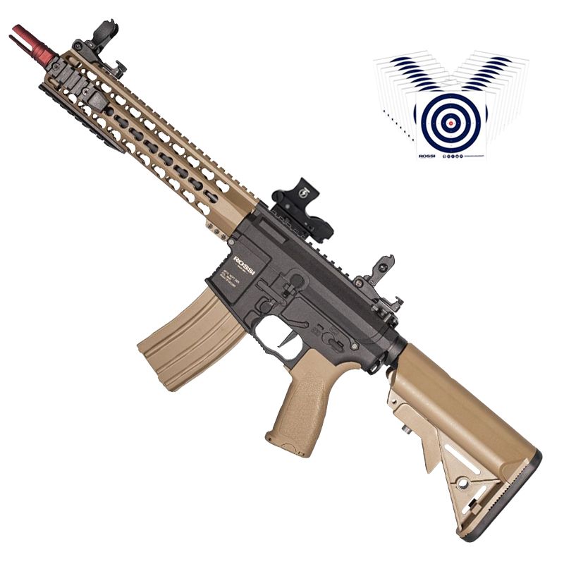 Airsoft Rossi Neptune 10 Short TAN AR-15 + Red Dot Z4 1x28x40 + Alvos