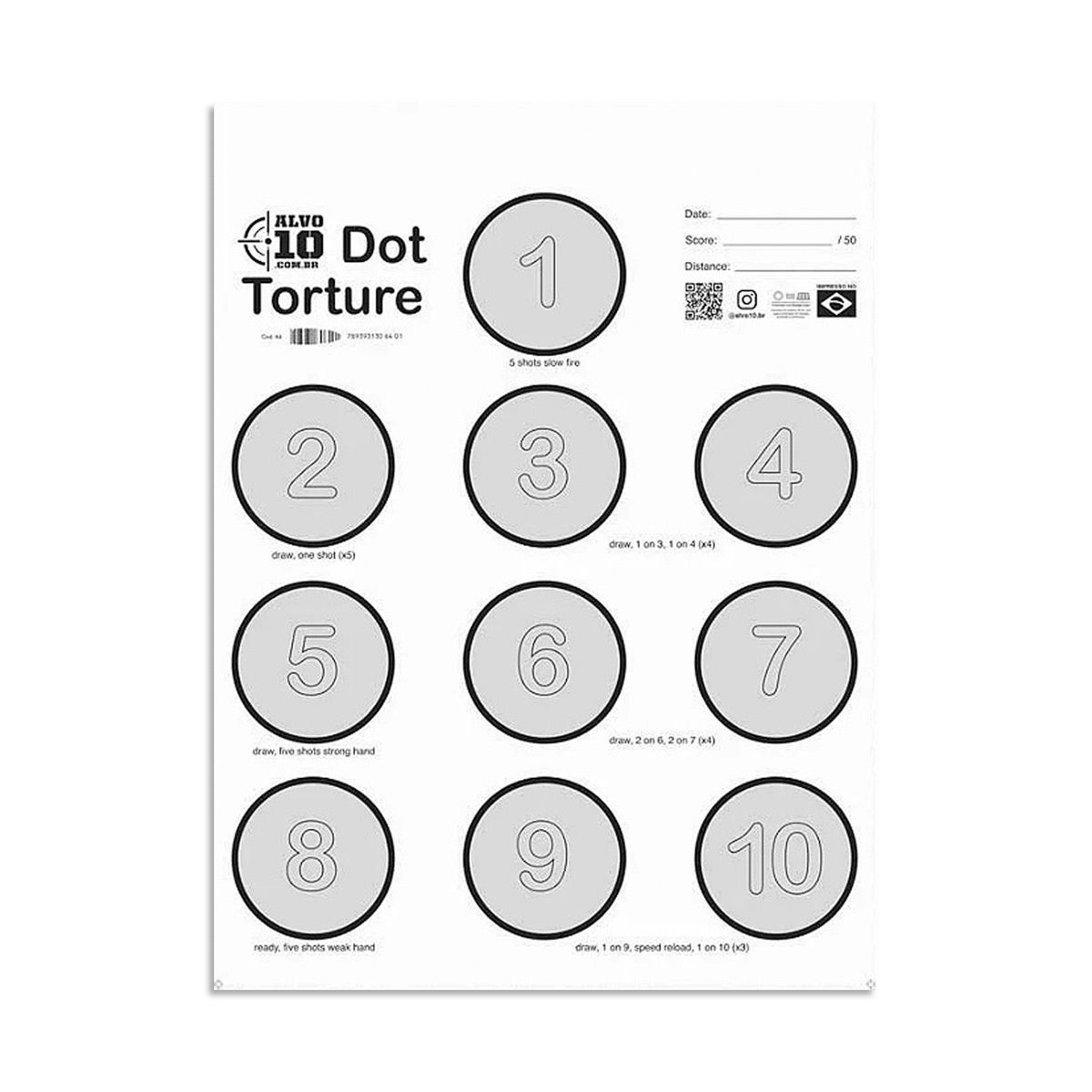 Alvo de Papel 33x44 cm - Dot Torture A3
