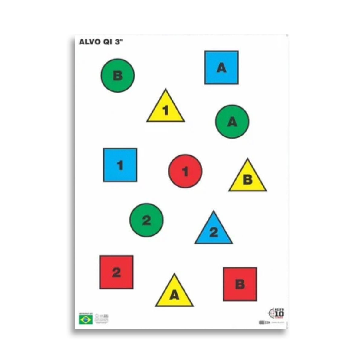 Alvo Treino QI 3" Aleatório 48x66 cm