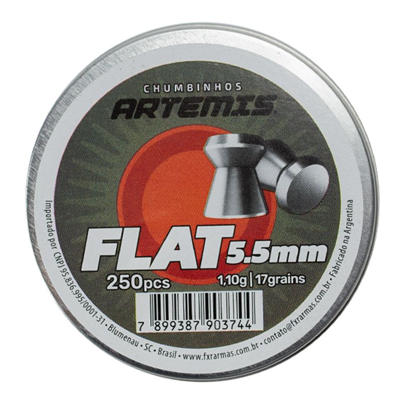 Chumbinho Artemis Flat 5.5mm 250 Unidades