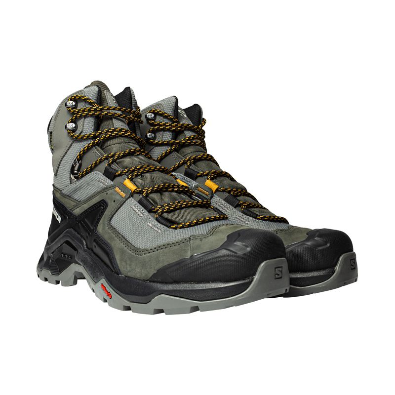 Bota Salomon Quest Element GTX M Cinza e Verde Oliva