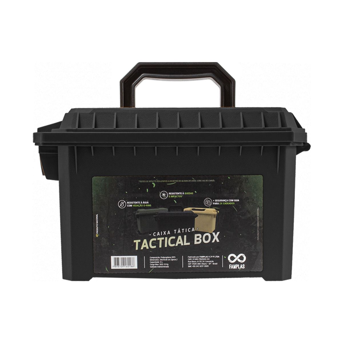 Caixa de Munição Tático Pequena Ammo Box Tactical Preto 4L
