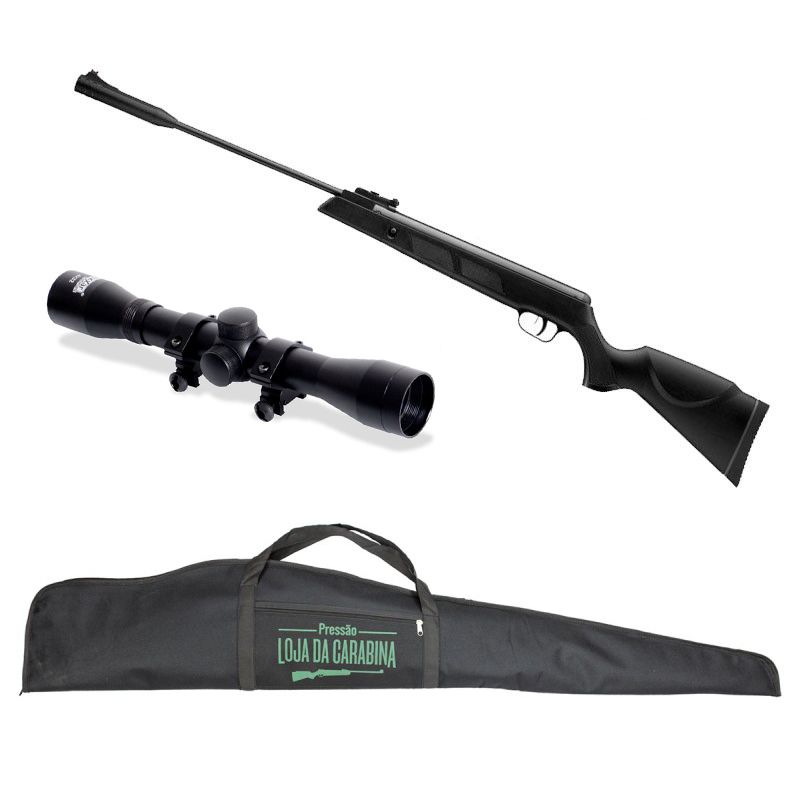 Carabina de Pressão Fixxar Black Hawk - 4.5mm + Luneta 4x32 + Capa