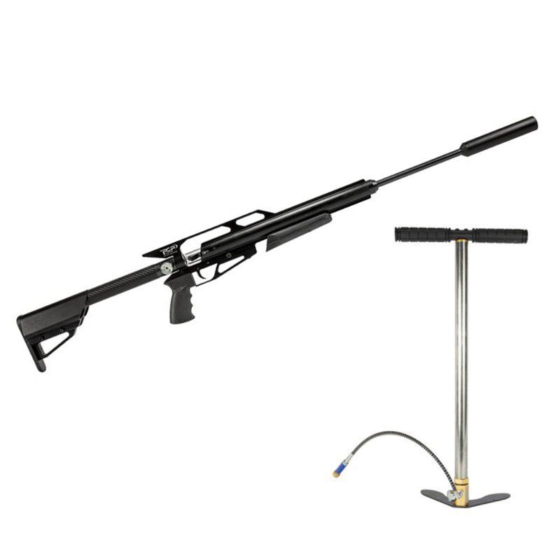 Carabina PCP Custom GIII 5.5mm + Supressor + Bomba Manual PCP 300 Bar Pé Fixo - FXR