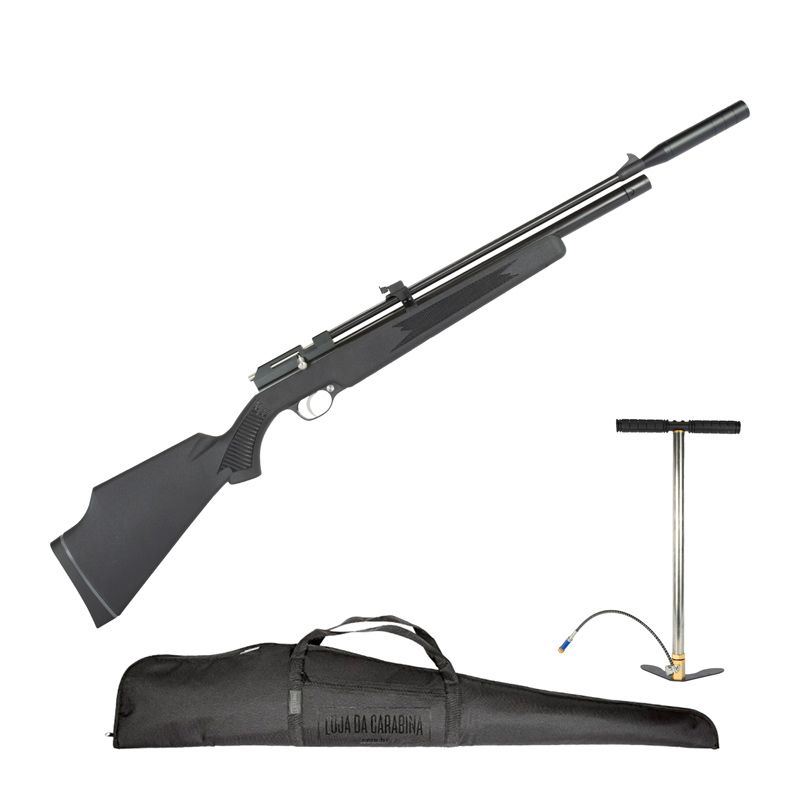 Carabina PCP PR90SS G2 Artemis 4.5mm + Bomba Manual FXR 300 BAR + Capa Universal Loja Da Carabina