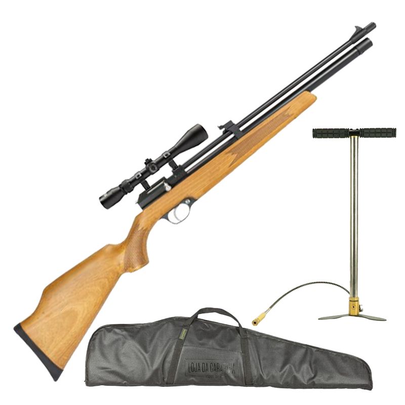 Carabina de Pressão PCP Artemis PR900W G2 5.5mm + Luneta 3-9x40 + Bomba Manual PCP + Capa Magnum