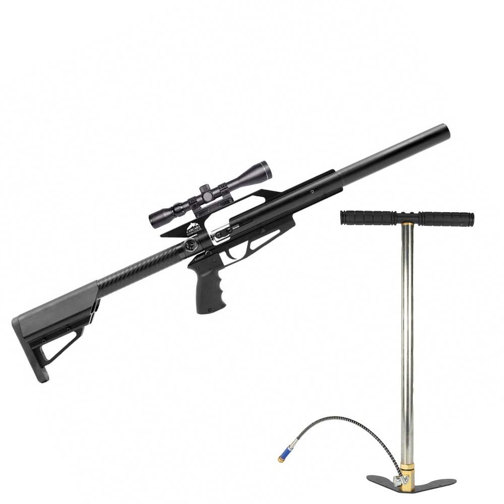 Carabina PCP Carcará PCP Custom 6.35mm + Luneta 3-9x40 CBC LT + Bomba Manual PCP