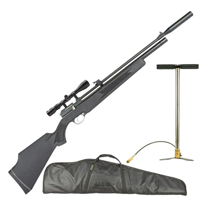 Carabina PCP PR900S G2 5.5mm + Luneta 3-9X40 + Bomba Manual 235 BAR + Capa
