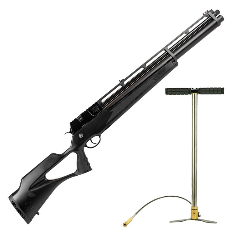 Carabina PCP R8 Black Standard Rossi 6.35mm + Bomba Manual PCP Rossi 2020