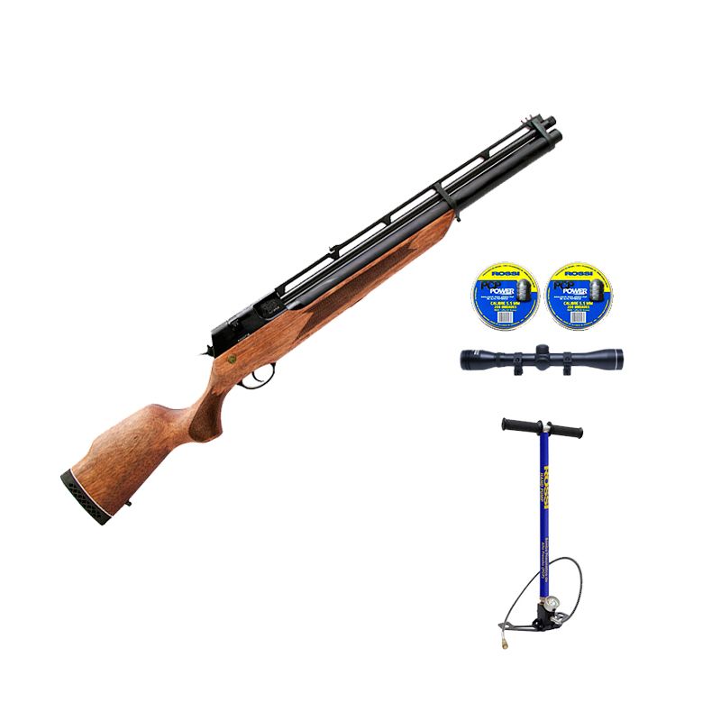 Carabina de Pressão PCP R8 Rossi 5.5mm com bomba luneta e chumbinhos