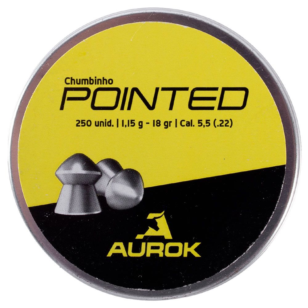 Chumbinho Aurok Pointed 5.5mm 250 Unidades