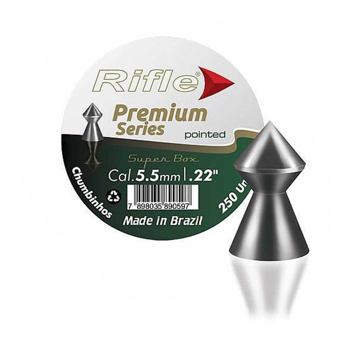 Chumbinho Rifle Premium Pointed SB 5,5mm (.22) 250 un