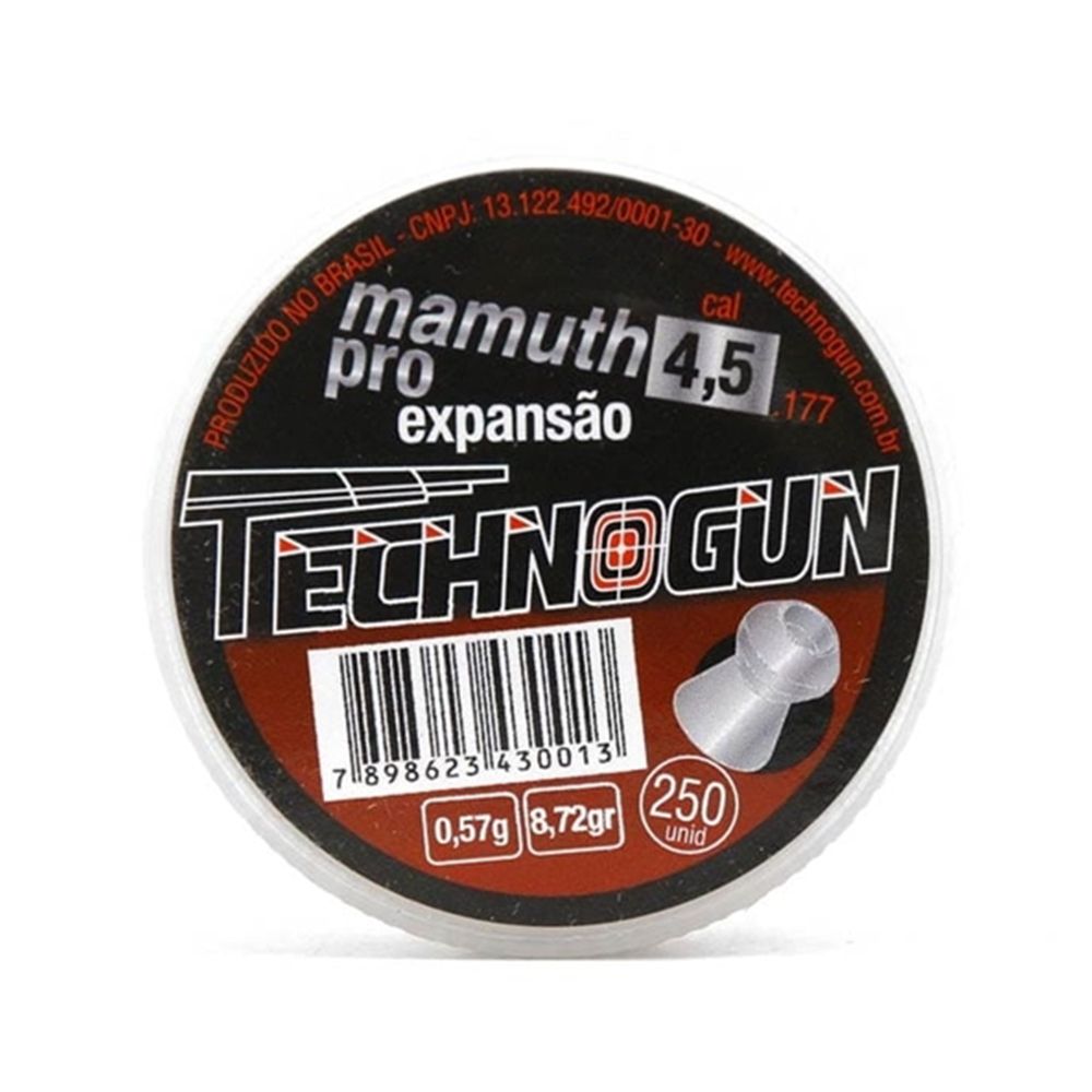 Chumbinho Technogun Mamuth Pro 4.5mm 250 Un
