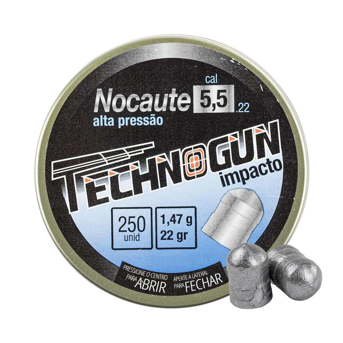 Chumbinho Technogun Nocaute 5.5mm 250 Un