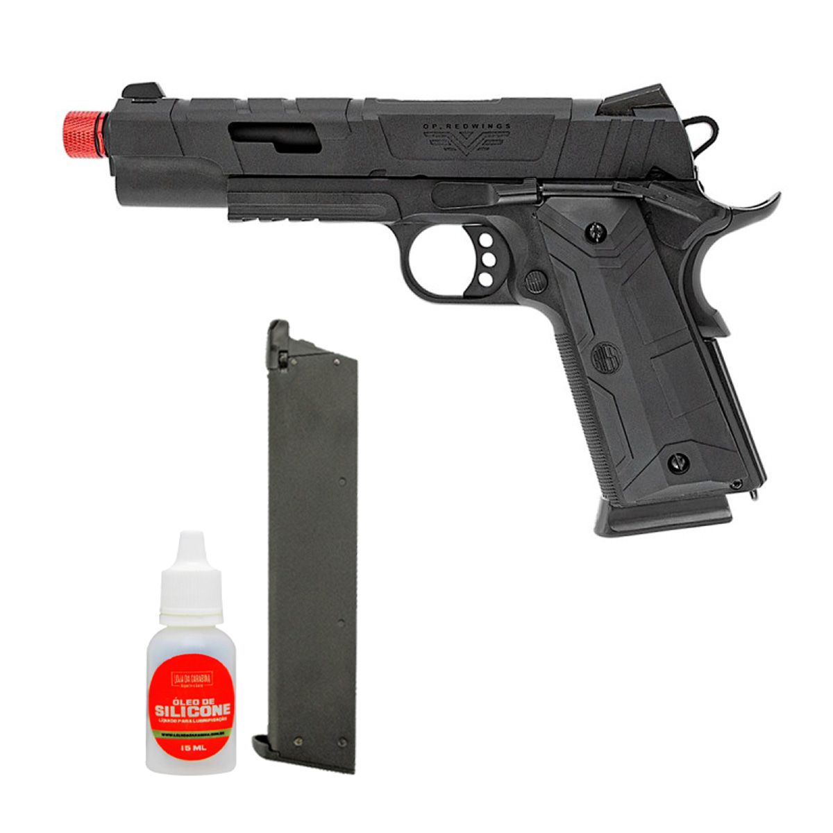 Pistola Airsoft GBB 1911 Redwings Rossi + Magazine