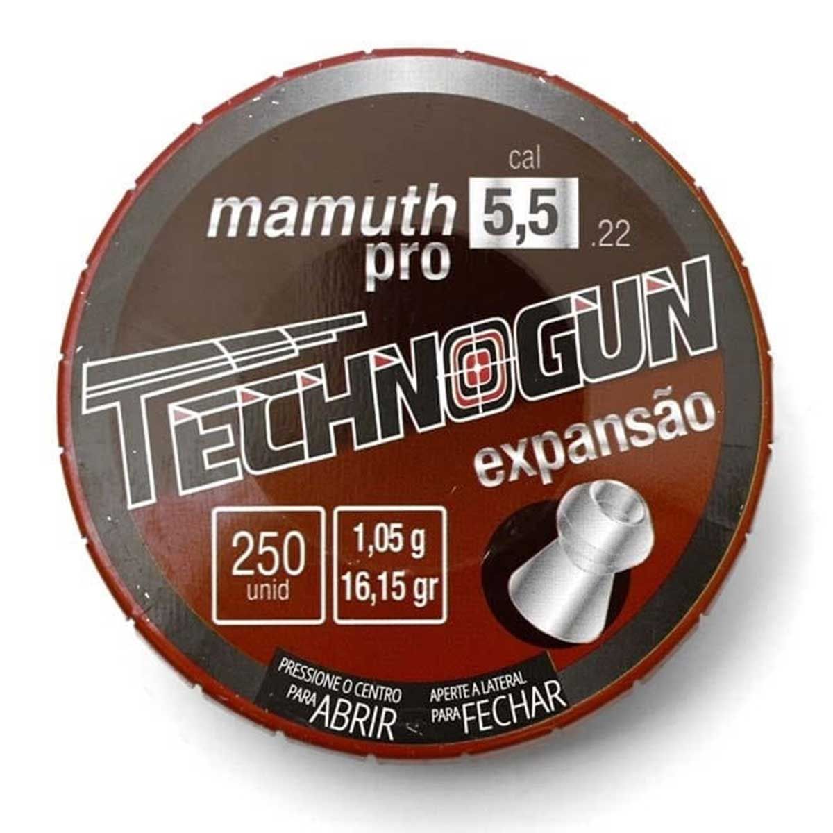 Chumbinho Technogun Mamuth Pro 5.5mm 250 Un
