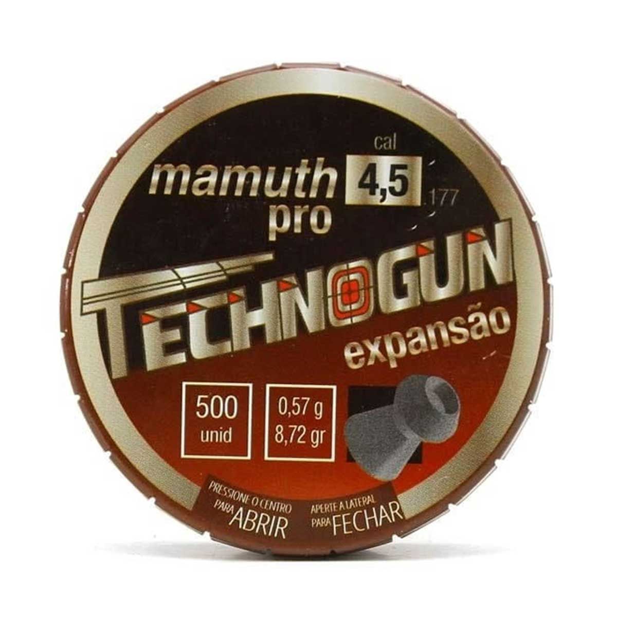 Chumbinho Technogun Mamuth Pro 4.5mm 500 Un