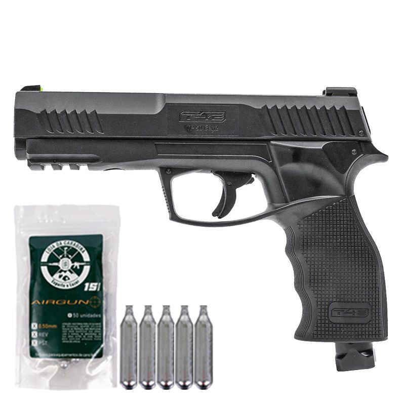 Pistola  Co2 GNB T4E HDP Umarex .50 + Esferas de Alumínio .50 + CO2