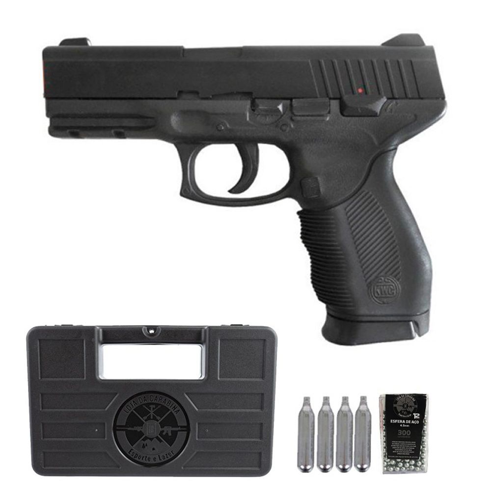 Pistola de Pressão Co2 KWC 24/7 4.5mm + Cilindros + Esfera + Maleta