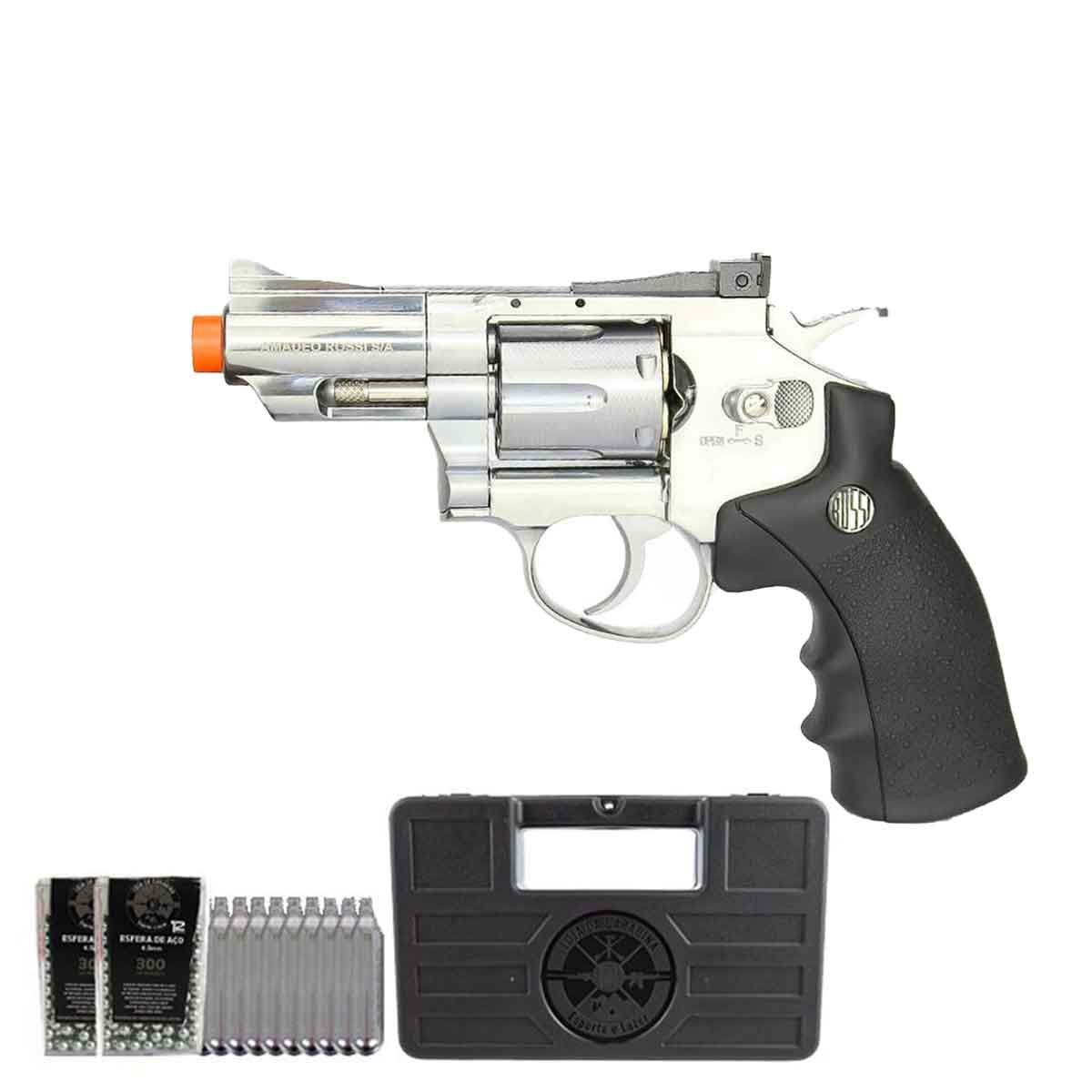 Revólver de Pressão Co2 Rossi 708S 2" + Kit Recarga