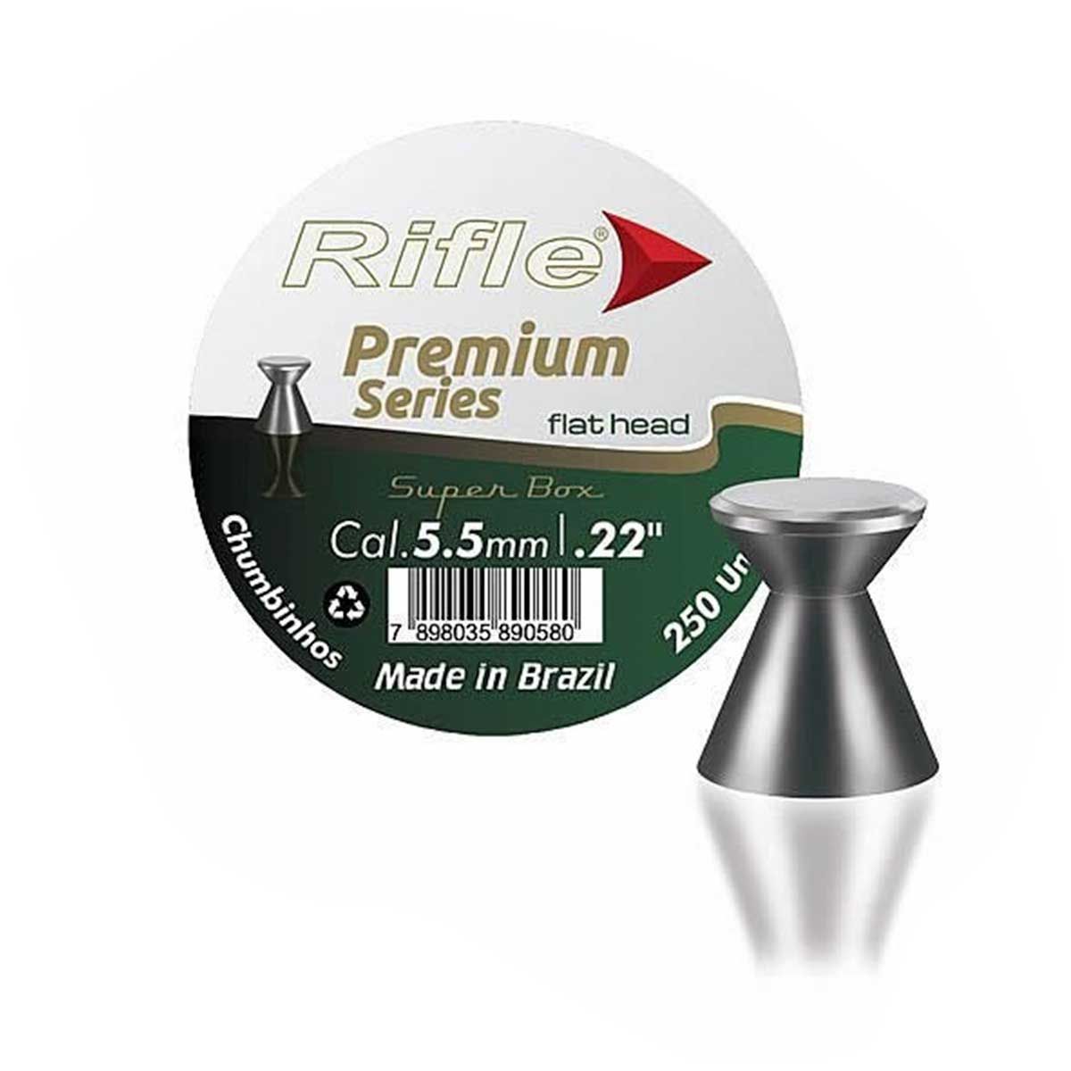 Chumbinho Rifle Premium Flat Head SB 5.5mm (.22) 250 un