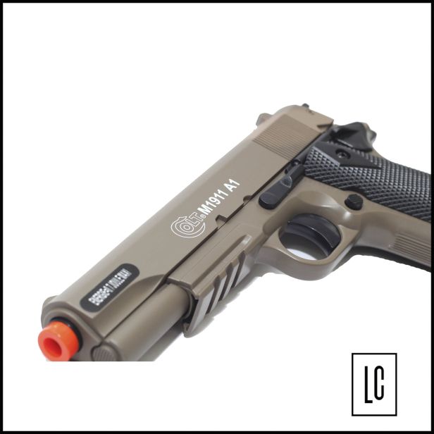Pistola de Airsoft Colt M1911 A1 Dark Earth - 6mm - Cybergun