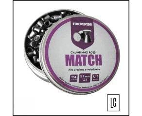 Chumbinho Rossi Match - 5,5mm - 250 Unidades