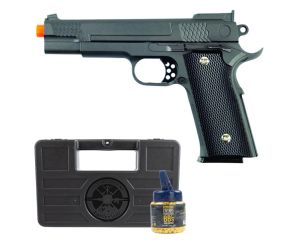 Pistola Airsoft G20 Full Metal - 6mm + Maleta P/Transporte + Munições