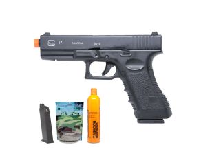 Pistola Airsoft Double Bell Glock  G17 GBB - 6mm + Magazine Extra + BB's 0.20g + Green Gás + Alvos