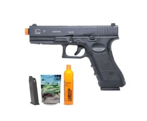 Pistola Airsoft Double Bell Glock  G17 GBB - 6mm + Esferas + Cilindro + Magazine Extra