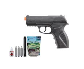 Pistola Airsoft Co2 Rossi C11 - 6mm + Esferas + Cilindros + Óleo de Silicone + Magazine Extra